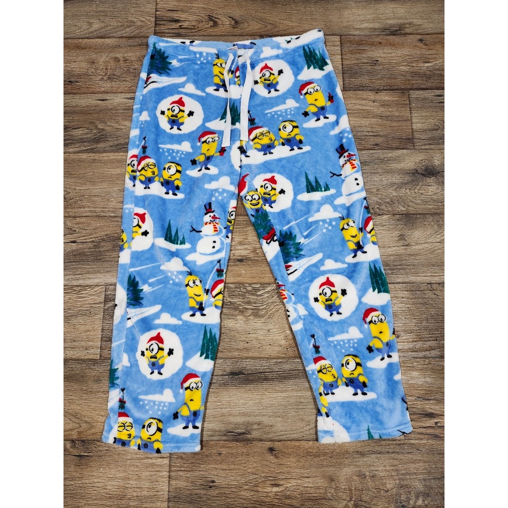 Despicable Me Minions Christmas Fleece Pajama Pants Womens Large 12-14 LZ48920BK